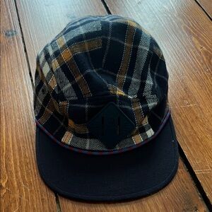 Plaid Blue and Yellow 5 Panel Hat